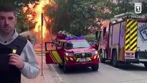 Fire erupts in Madrid's university area after gas blast