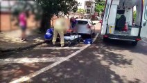 Motociclista fica ferido em acidente na Rua Sete de Setembro no Parque São Paulo