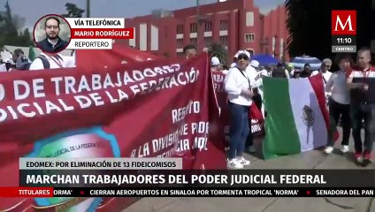 En Edomex, trabajadores del PJF marchan en Toluca