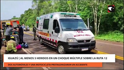 Iguazú  Al menos 5 heridos en un choque múltiple sobre la ruta 12