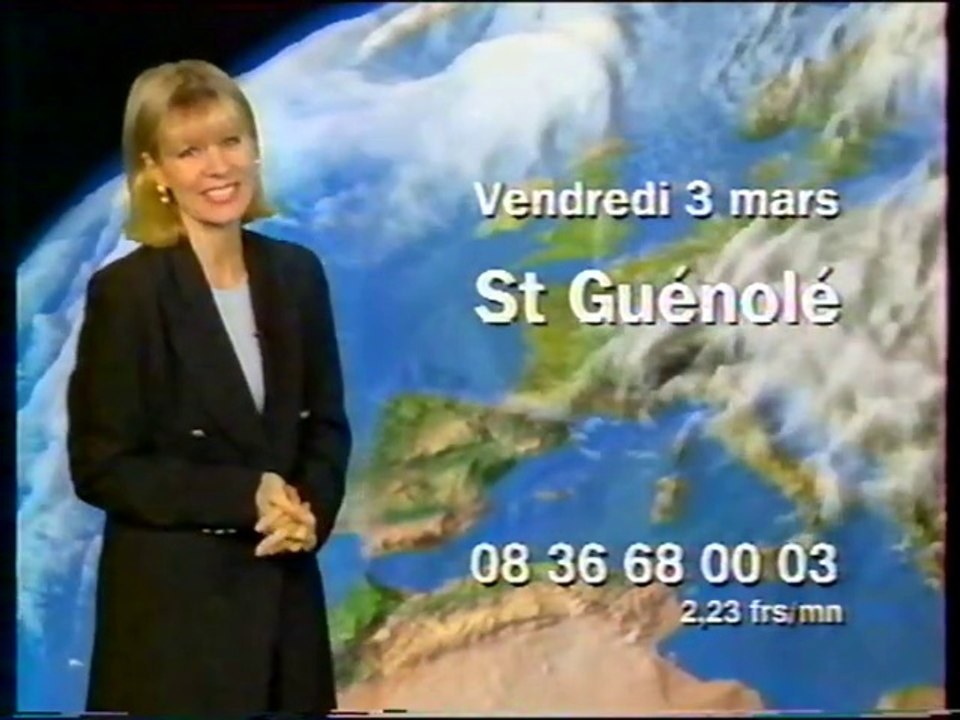 France 3 - 2 Mars 2000 - Teasers, pubs, météo (Florence Klein), début "Soir 3" (Marc Autheman)