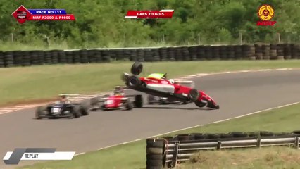 MRF Challenge Formula 2000 2023 Madras 5 Race 3 Aditya Rohaan Big Crash