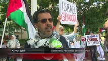 Egipcios y palestinos que radican en Jalisco se manifiestan para externar apoyo a 