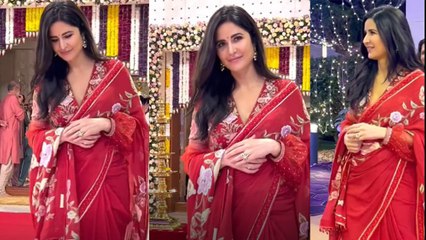Katrina Kaif: Red Saree पहन दुर्गा पूजा में पहुंची Katrina Kaif, पल्लू से छिपाया Baby Bump