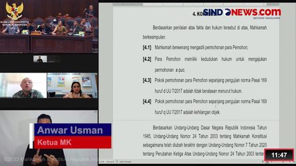 Télécharger la video: Breaking News: Mahkamah Konstitusi Tolak Gugatan Batas Usia Capres-Cawapres 70 Tahun