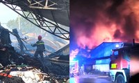 Cháy lớn xưởng vải tại Hóc Môn, nhiều tài sản bị thiêu rụi