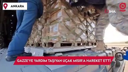 MSB: Gazze için hazırlanan yardım paketlerini taşıyan uçak Mısır'a hareket etti