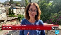 Third aid convoy arrives via Egypt border crossing