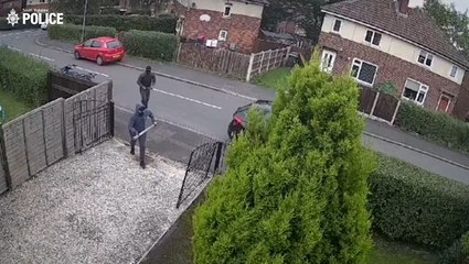 Baseball bat-wielding quadbike riders violently attack family’s home and car