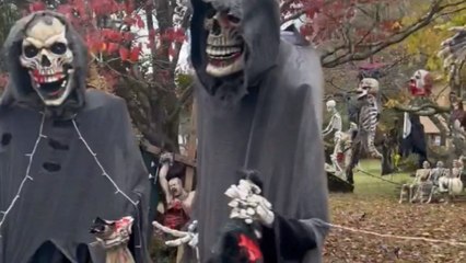 Street turned into a full-on Horror neighborhood ahead of Halloween