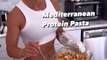 Mediterranean Protein Pasta - SUPER DELICIOUS. Even the ones that don't love salmon (but you can also sub it out) will LOVE this dish. Make sure to Save and Share