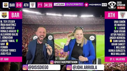 REACCIÓN AL GOL DE GUIU - BARCELONA VOLVIÓ A LA PUNTA (1 0) ANTE ATHLETIC CLUB DE BILBAO 2023