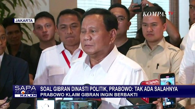 Ditanya soal Gibran dan Dinasti Politik, Prabowo Subianto: Kita Dinasti Merah-Putih!