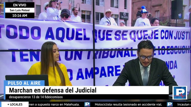 Trabajadores del Poder Judicial Federal marchan en defensa de fideicomisos | Demanda Ricardo Gallardo más apoyo de municipales