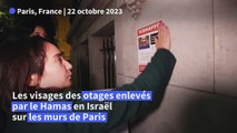 Sur les murs de Paris, les visages des otages enlevés par le Hamas