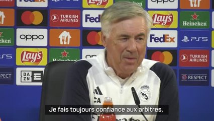 Real Madrid - Ancelotti : "Je fais confiance aux arbitres, parfois plus, parfois moins"