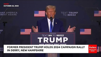 Former President Trump Makes Audience Laugh Doing Impression Of Biden Getting Lost On Stage During Event