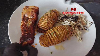 DI MUNA KAILANGANG KUMAIN SA LABAS PAG NATIKMAN MO ITONG PULL-OUT SPARE RIBS AT HASSELBACK POTATOES!