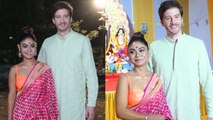 Sreejita De with Husband Michael Visited juhu club Millennium to Seek Blessings at Durga Puja