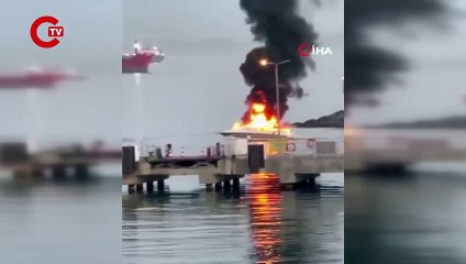 Ataköy'de tekne yangın: 4 kişi yaralandı!
