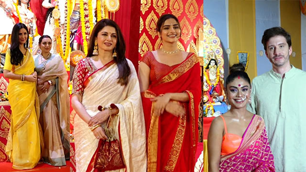 Durga Puja 2023: Katrina Kaif,Rani Mukerji,Kajol, Bhagyashree Daughter Traditional Look Full Video