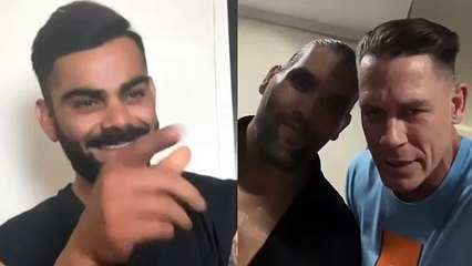 Virat Kohli's reaction when John Cena refused to know him during Video call with The Great Khali