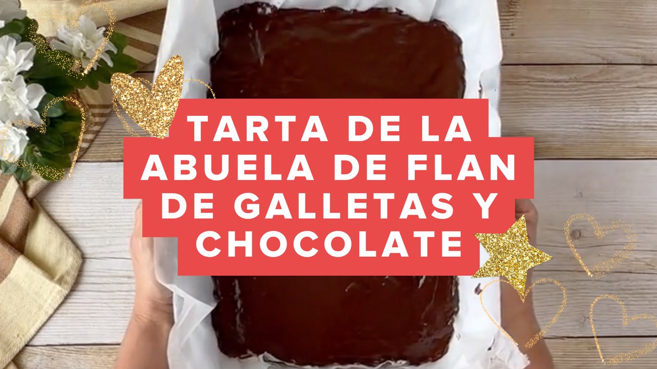 Receta: tarta de la abuela de flan de galletas y chocolate