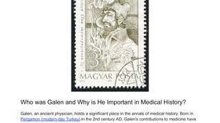 Galen's Role in Medical History: Exploring the Legacy of an Influential Physician | nowmedical