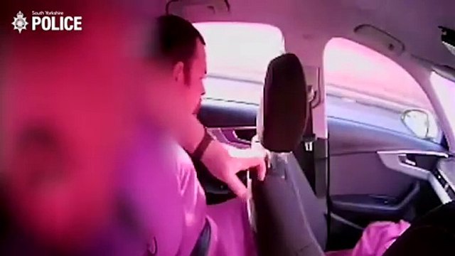 A man who imitated he was going to shoot a roads policing officer on the motorway earlier this year has been jailed.