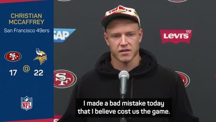 McCaffrey takes blame after 49ers lose second straight game