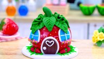 Strawberry Cake Decorating  Strawberry Cake Recipe | ASMR
