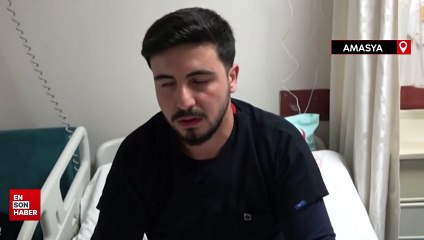 Amasya'da hasta yakınlarının sağlık çalışanını darbettiği anlar