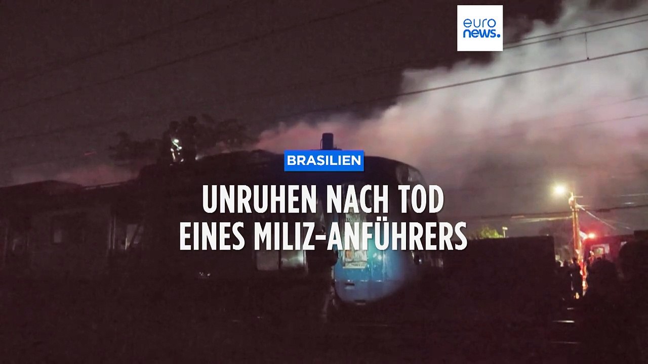 Brennende Busse in Rio de Janeiro: Unruhen nach Tod eines Miliz-Anführers