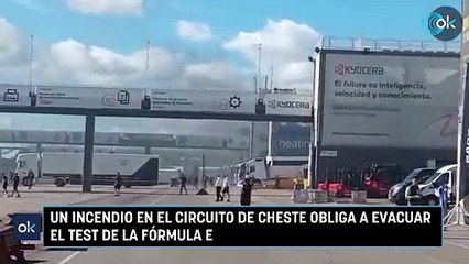 Download Video: Un incendio en el circuito de Cheste obliga a evacuar el test de la Fórmula E