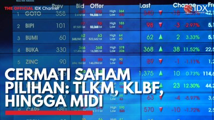 Cermati Saham Pilihan: TLKM, KLBF, Hingga MIDI