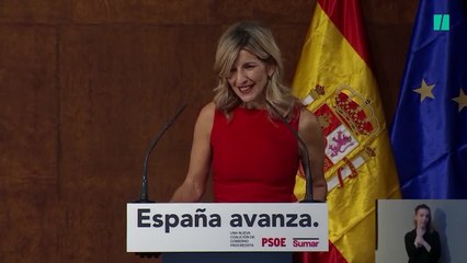 Yolanda Díaz, a Pedro Sánchez: "Sé que lo único que nos mueve a ti y a mi es defender a España y a sus gentes"