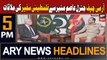 ARY News 5 PM Headlines 24th October 23 | Palestinian Ambassador meets Army Chief Asim Munir