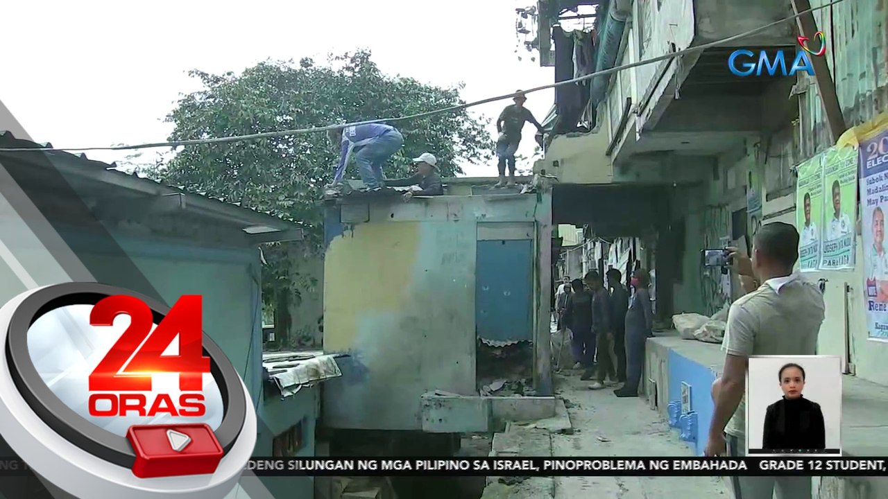 Iligal na istruktura sa Manila North Cemetery, giniba; paglilinis sa puntod, hanggang bukas na lang | 24 Oras