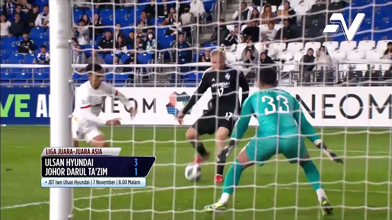 Johor Darul Ta'zim alami kekalahan kedua kali ini kepada Ulsan Hyundai dengan keputusan 1-3