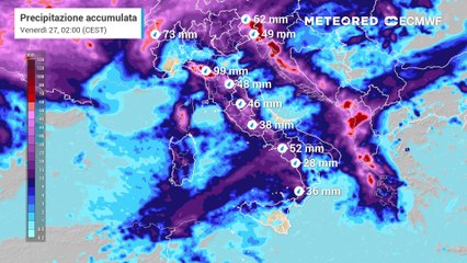 Altro carico di piogge abbondanti