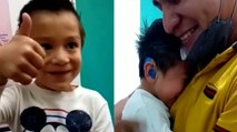 Sweet Moment Little Boy Hears Dad for the FIRST TIME