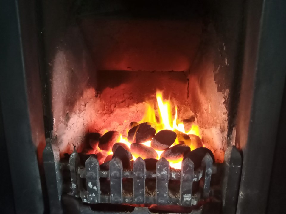 By the fireside on a cold night