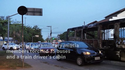 Militia members torch 35 buses in Rio de Janeiro