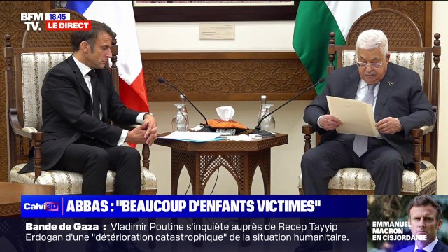 Mahmoud Abbas (président de l'Autorité palestinienne): Ces dernières 24 heures, Israël a tué 800 Palestiniens, en majorité des femmes et des enfants