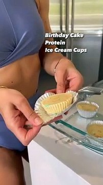 Birthday Cake Protein Ice Cream Cupcakes Great post workout, or anytime snack, so delish, individual ice cream treats. Make sure to Save and Share with a friend share with a friend