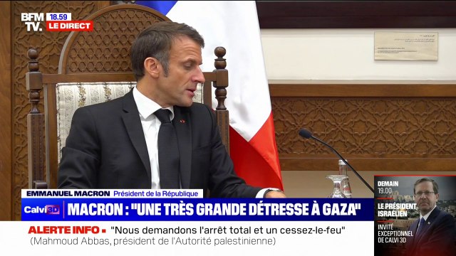 Emmanuel Macron: Je vois, j'entends les souffrances des populations civiles à Gaza