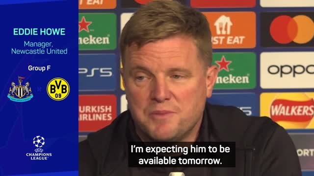 Howe 'expects' Tonali to be available for Dortmund clash