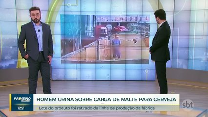 Homem é flagrado urinando em carga de malte para cerveja