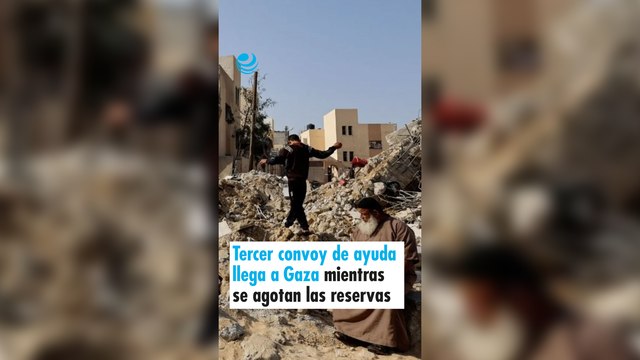 Tercer convoy de ayuda humanitaria llega a Gaza mientras se agotan las reservas de combustible