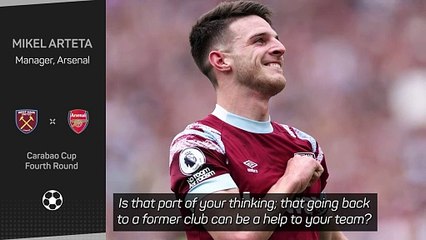 Rice's West Ham return should be a 'beautiful moment' - Arteta